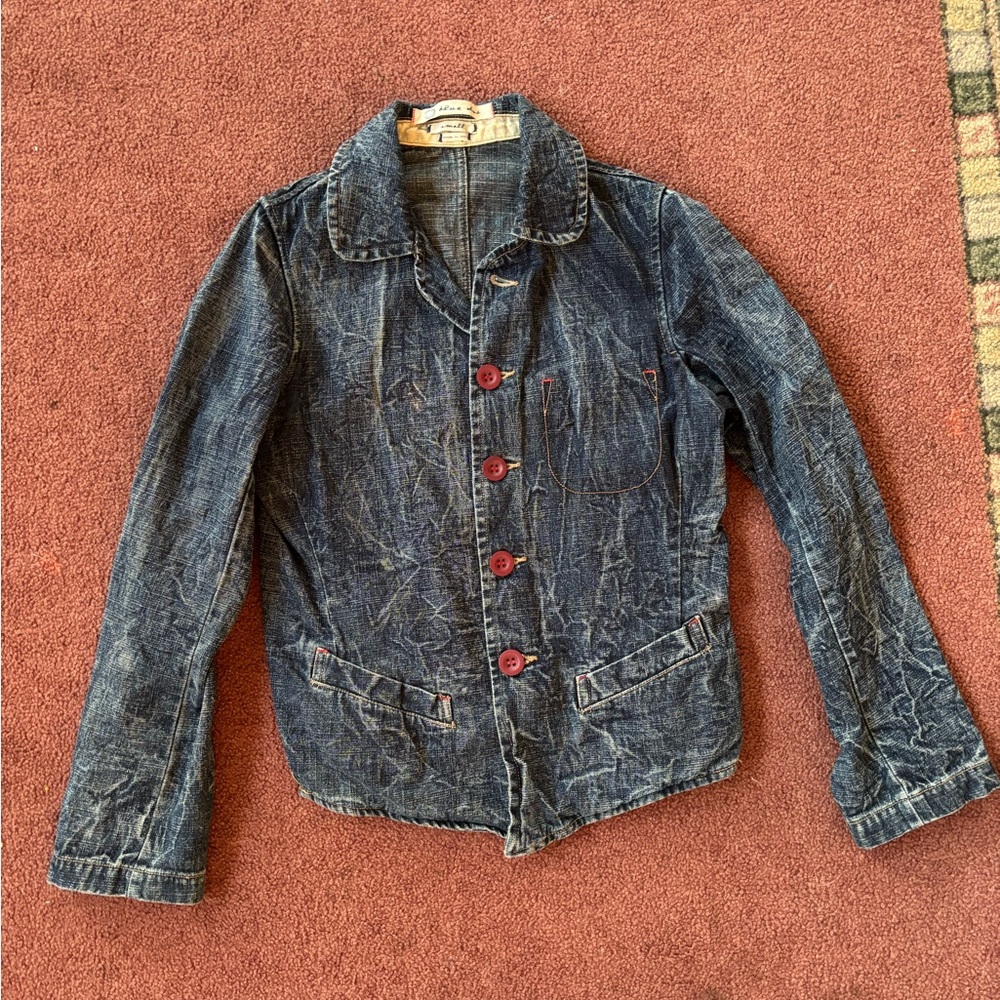 Women’s Denim chore jacket Blue Dot size small